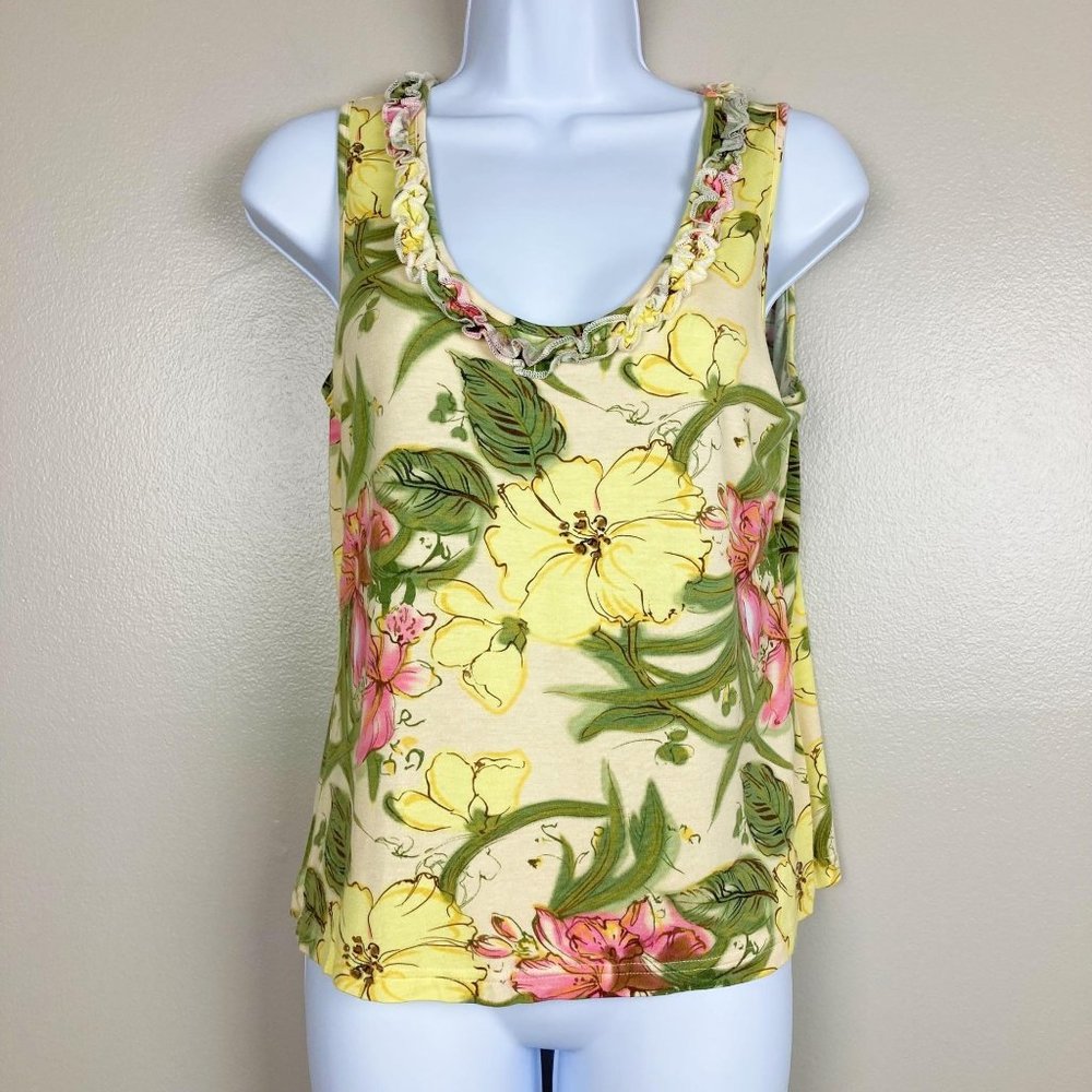 PINEAPPLE MOON - S - VINTAGE Hawaiian Print Tank Top
